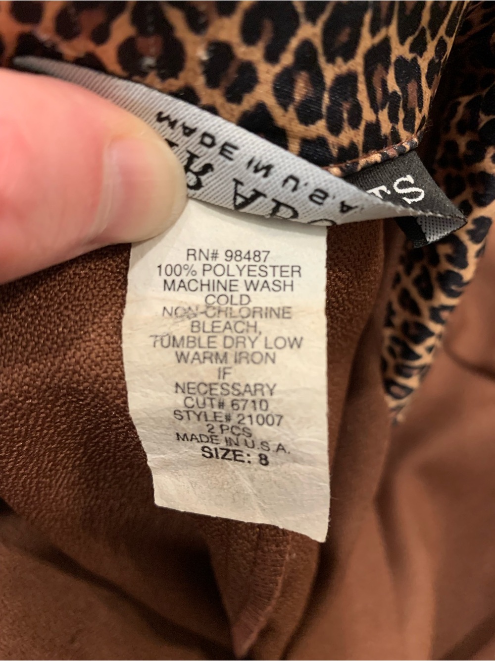 VTG Wear Abouts Brown Leopard Print Blazer Women's 8 Retro 1990s Office Academia - Picture 9 of 13